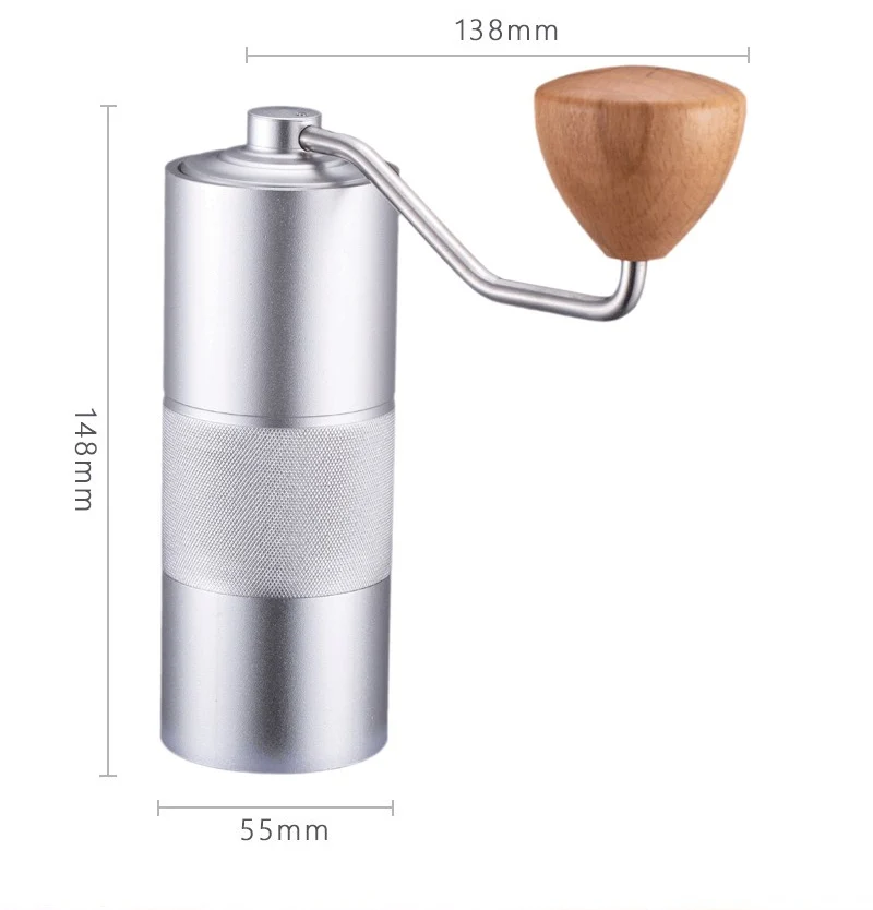 

Portable Hand slim manual coffee grinder maker with adjustable setting Non-slip manual coffee grinder Alloy material