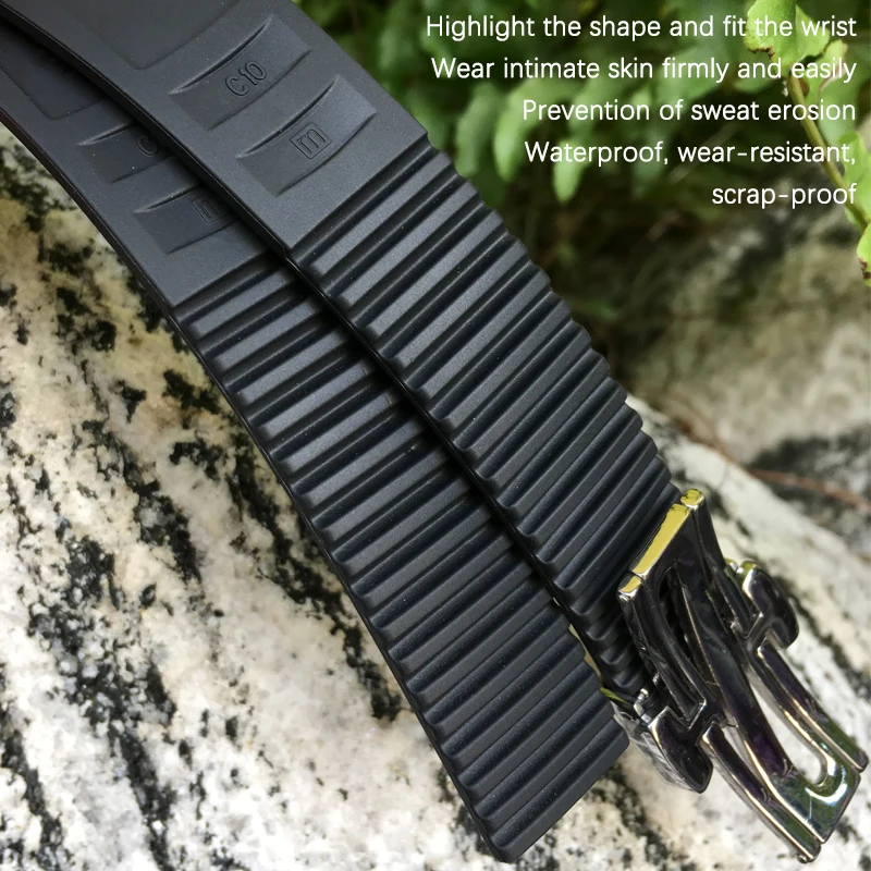 21mm Curved End Metal pins Rubber Silicone Watch Band Fit For Patek PP Philippe AQUANAUT 5167A Black Brown Green Blue Soft Strap