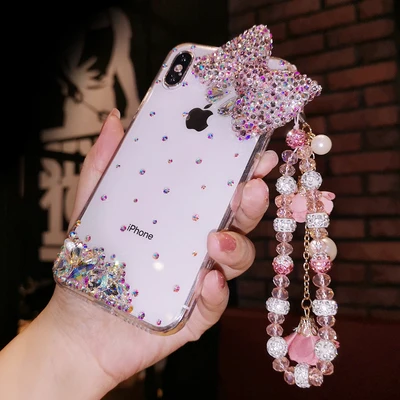 Чехол для iPhone 12 11 Pro MAX 6S 7 8 Plus X XS XR Роскошный милый галстук бабочка девочек