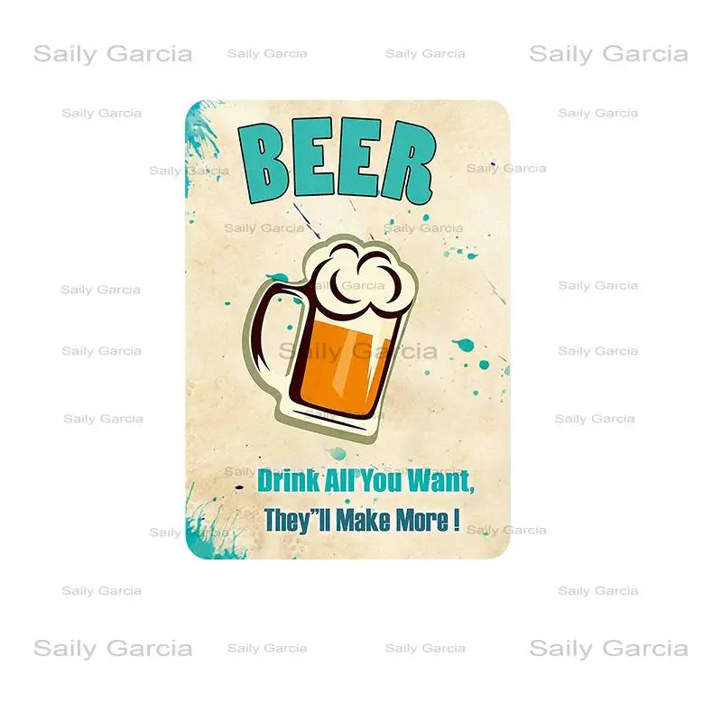

Wine and beer,cheers! bar tin sign vintage metal plate painting wall decoration for pub home garage restaurant