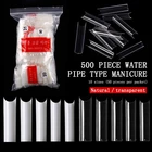 500 штук прозрачных накладных ногтей с высокой изогнутой обмоткой Шланг Для Ногтей Полное покрытие накладные ногти овальная палитра натуральные прозрачные ногти