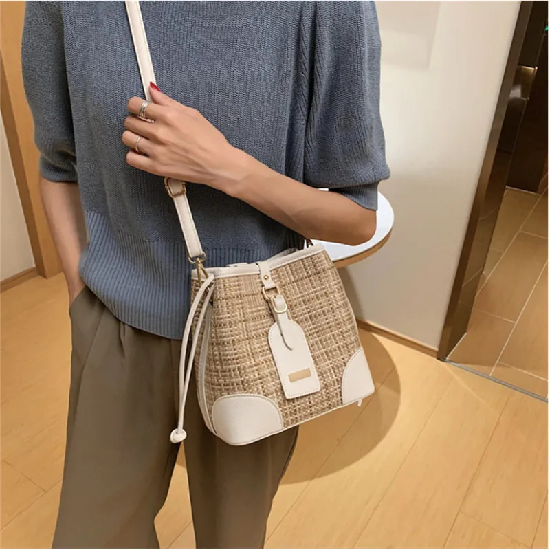 

YOUSE Brand 2020 New Fashion Woven Single-shoulder Bucket Women's Bag Versatile Single-shoulder Women Bags Cross-body Purse
