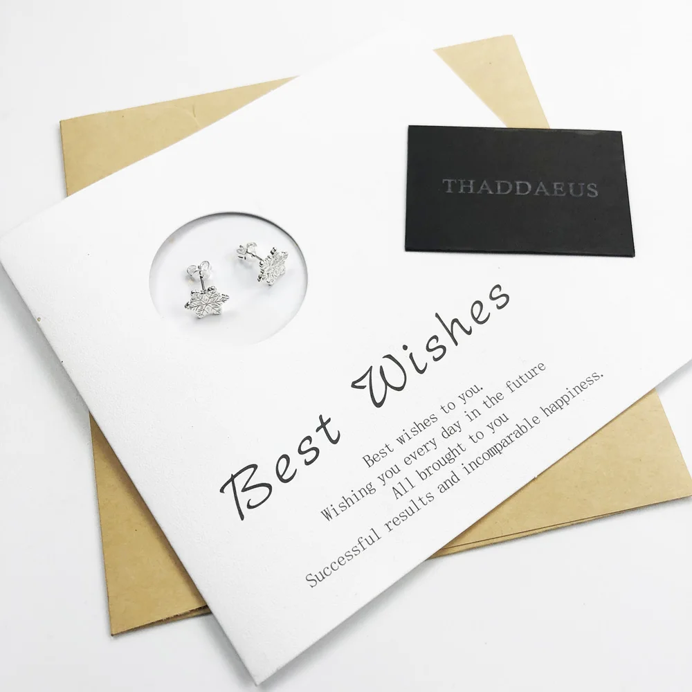 Серьги гвоздики в виде снежинок Модные женские ювелирные изделия европейском