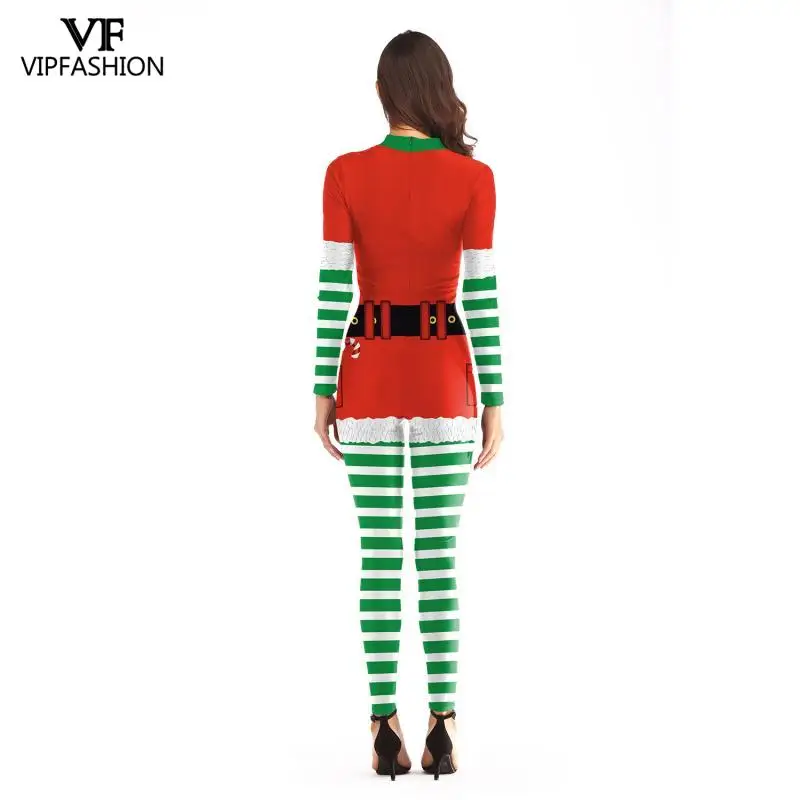 VIP модный Рождественский костюм Санта Клаус поясом комбинезон с принтом