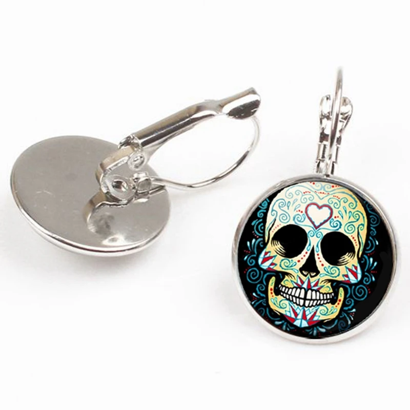 Женские серьги в виде черепа разноцветные украшения мексиканском стиле для дня