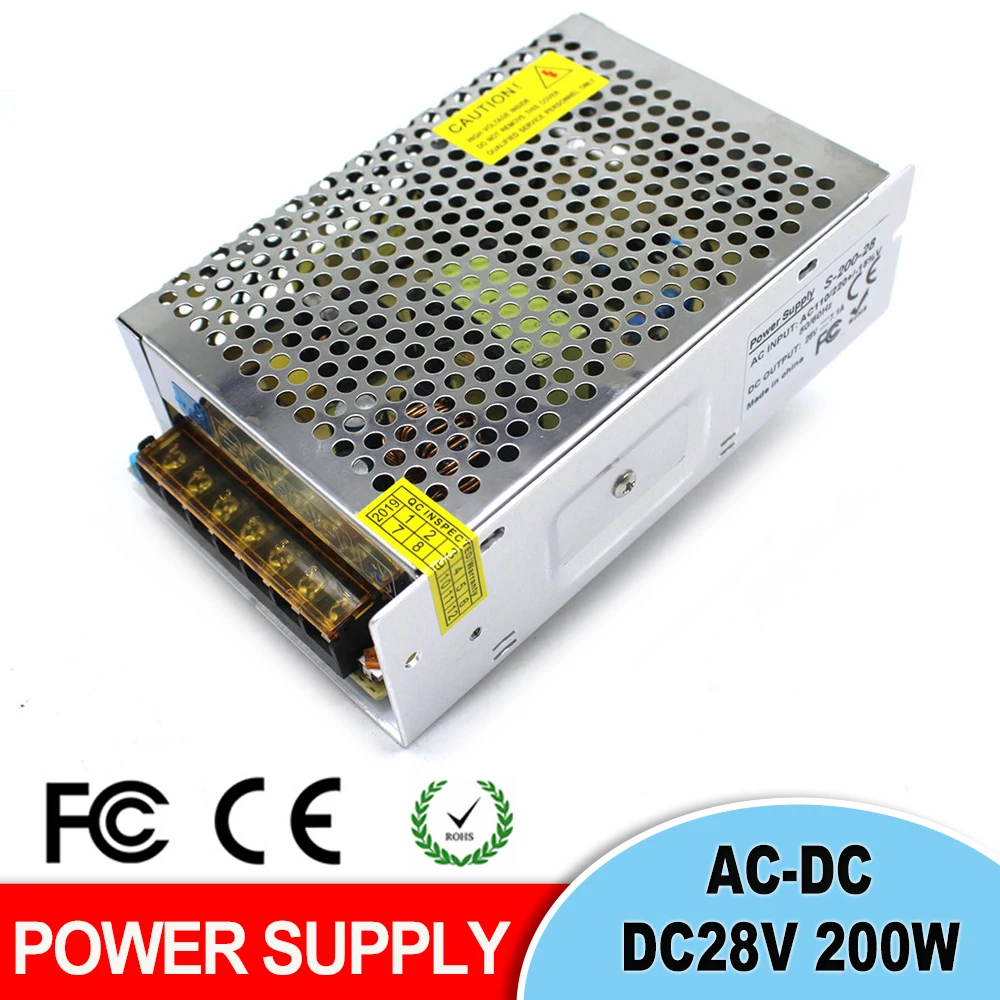 Регулируемый импульсный источник питания DC28V 7.1A 200 Вт Трансформатор 110 В 220