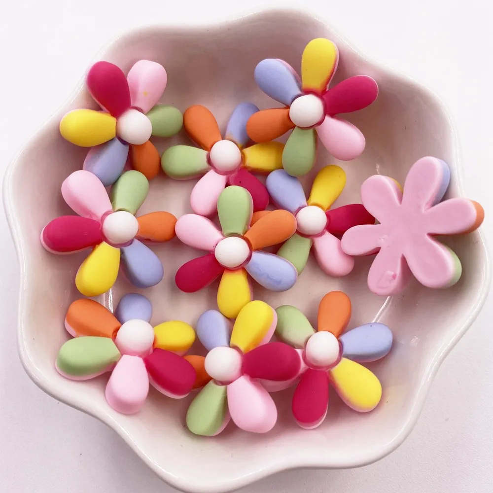 Красочный цветок хризантемы из смолы кабошон с плоской задней частью каменные