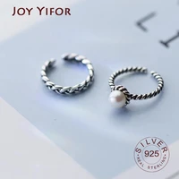 joy real 925 sterling silver minimalist twisted lines irregular opening ring for fashion women vintage ring fine jewelry
