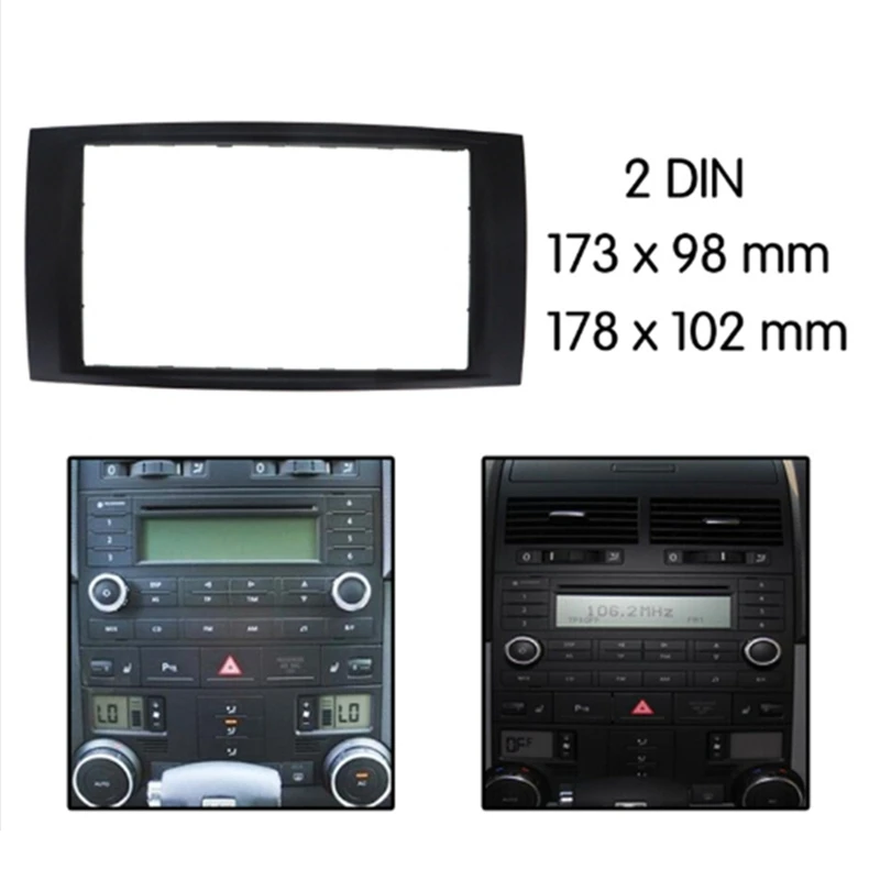 Car Universal 2DIN Modified Navigation Panel DVD/CD Dash Cover Fascia for Touareg 2009 |