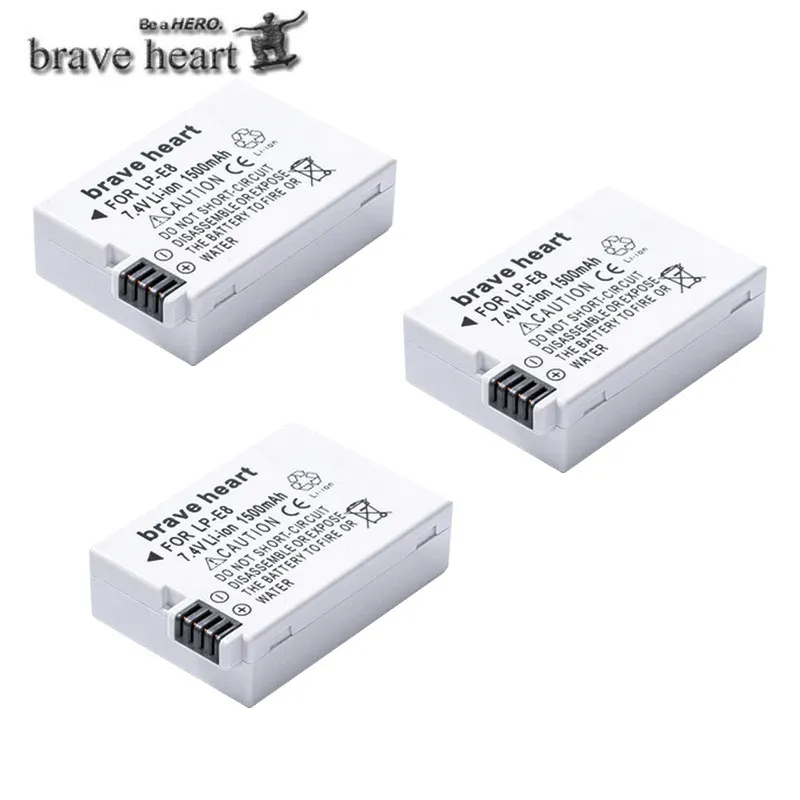 7,4 v 1500mah мА/ч. аккумулятор LP-E8 LP E8 LPE8 Перезаряжаемые Камера Батарея для цифровой однообъективной зеркальной камеры Canon EOS 600D 650D 550D 700D T4i T5i Rebel T2i
