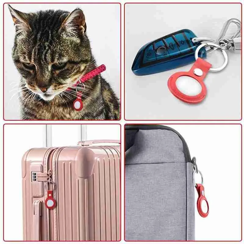 

Portable PU Leather Protective Case Multipurpose For Airtag Cover Keychain Locator Tracker Case For Apple Airtags Accessories
