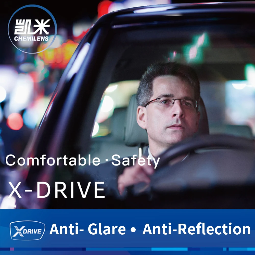 Антибликовые линзы CHEMI X Drive для ночного вождения антиотражающие прозрачные