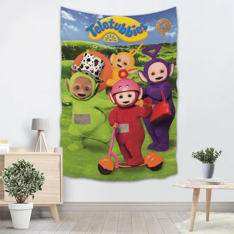 

Teletubbies Tapestry Printed Creative living room bedroom background wall fabric hanging painting