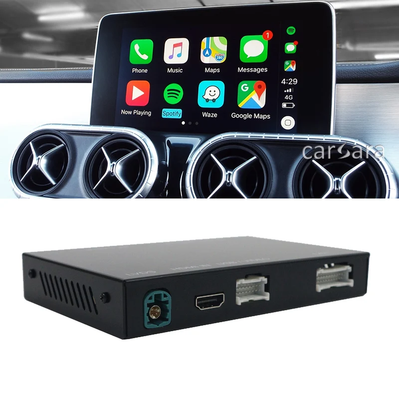 Bestellen X Klasse W470 Retrofit Apple Wireless Carplay Interface Box Android Auto Hinzufügen-auf NTG5 Audio System Display Arbeitet Oem Steuert MIC
