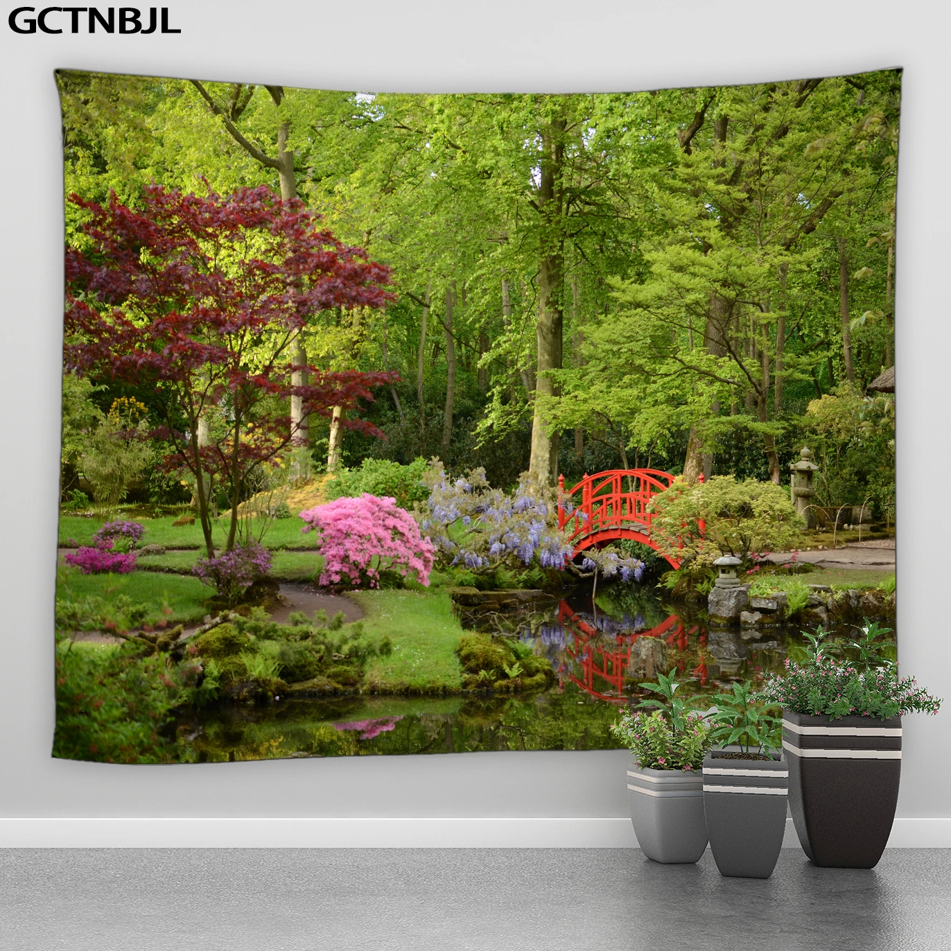 

Настенный декоративный гобелен с изображением сада, цветов, природного парка, пейзажа, озера, спальни, гостиной