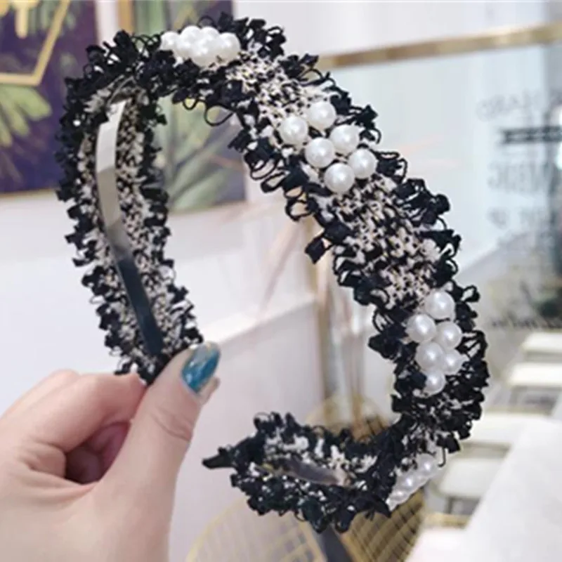 

Elegant Adults Pearls Headbands Women Plain Hairbands Tassel Women Hair Accessories Pearls Headband Ladies Headwear Head Band