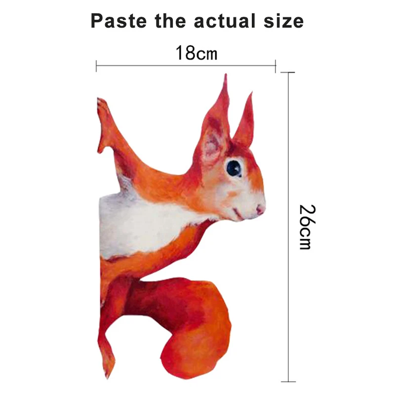 

7.8"*11.8" Squirrel Window Decoration Sticker Self-Adhesive PVC Wall Sticker For Home Car Decoration DNJ998