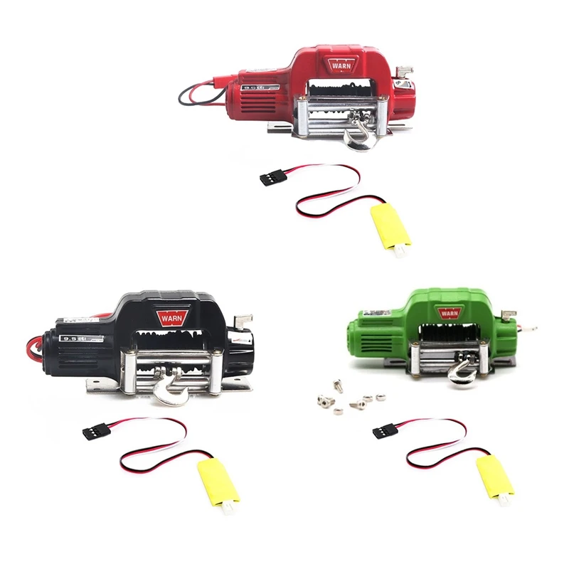 

Metal Automatic Winch with 3CH Control Line for 1/10 RC Crawler Car Axial SCX10 TRAXXAS TRX4 Upgrade Parts Accessories