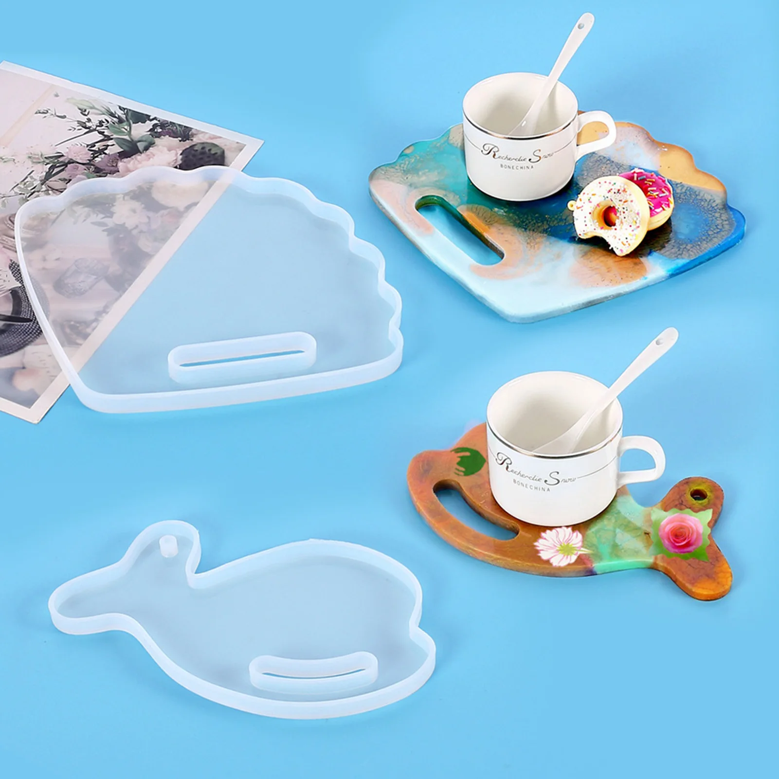 

DIY Coasters Silicone Molds UV Epoxy Resin Mould Tray Cup Mat Mold For DIY Crafts Table Decoration Supplies