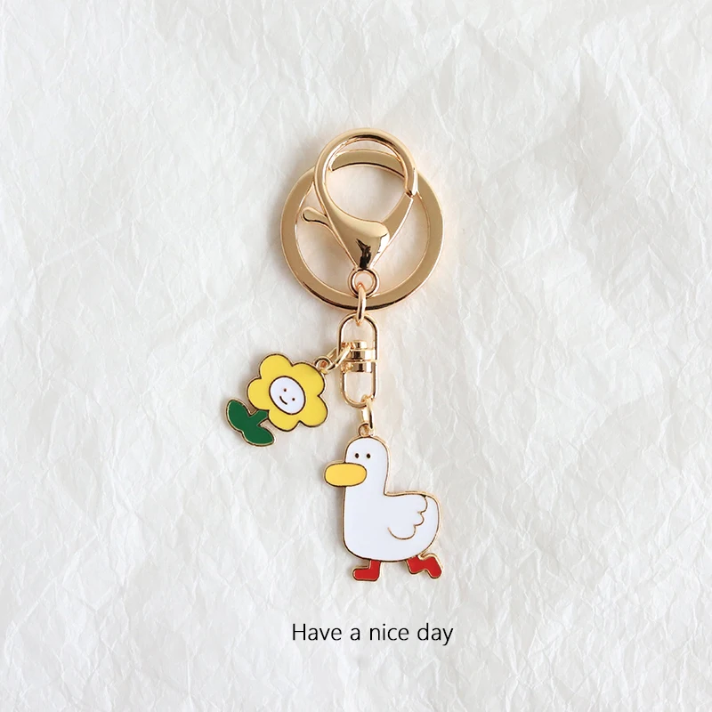 

Gift For Boyfriend Keyring Phone Charm Kawaii Duckling Keychain Accessories Bag Car Keychains Women Personalized Couple Gift
