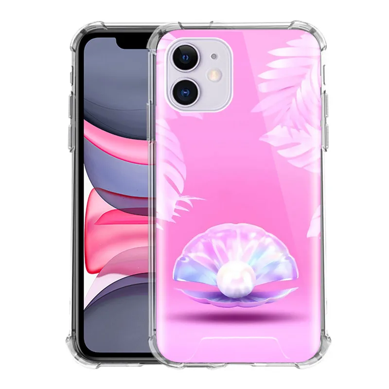 

Soft Case for iPhone 11 12 Pro Max 7 8 Plus SE 2020 XR X XS Funda 6 6S Clear Airbag Phone Cover Shell Beauty Beach Shells Coque