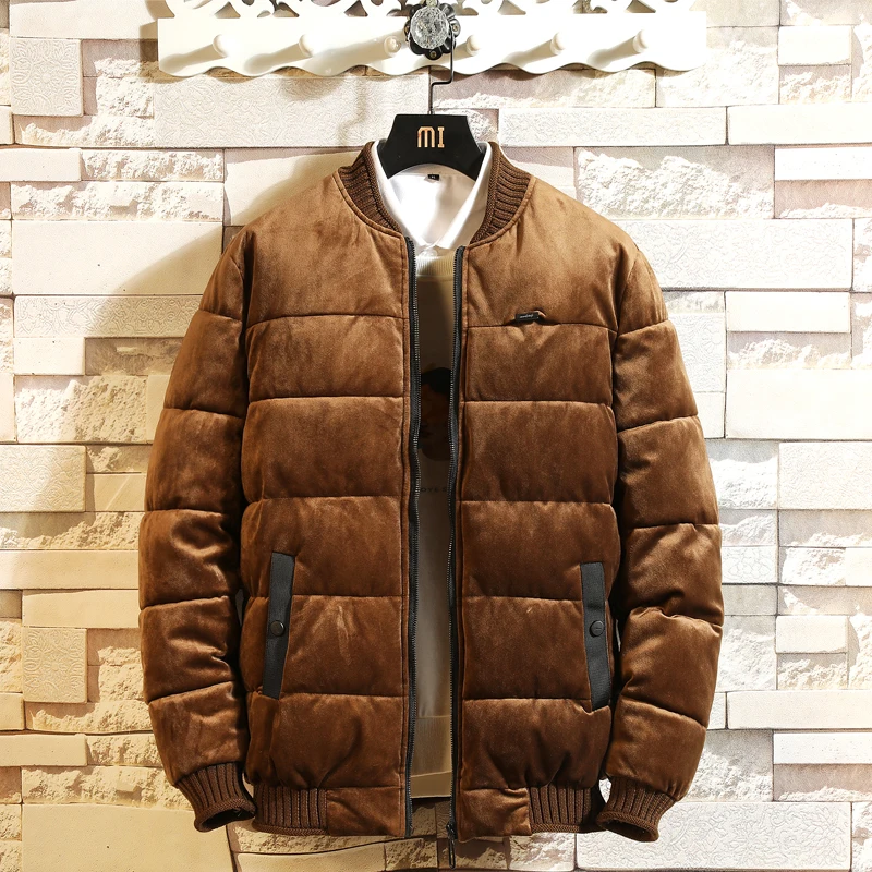 Куртка мужская бархатная с длинным рукавом утепленная Повседневная приталенная