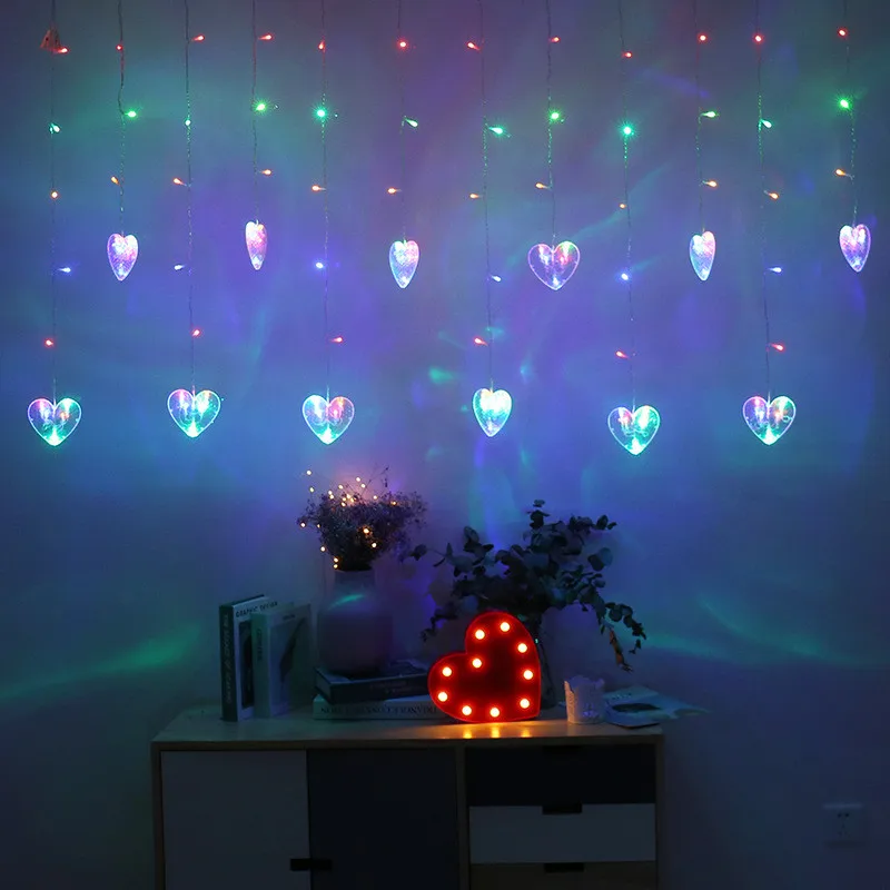 Светодиодная подсветка в форме сердца 220 В романтическое свадебное украшение