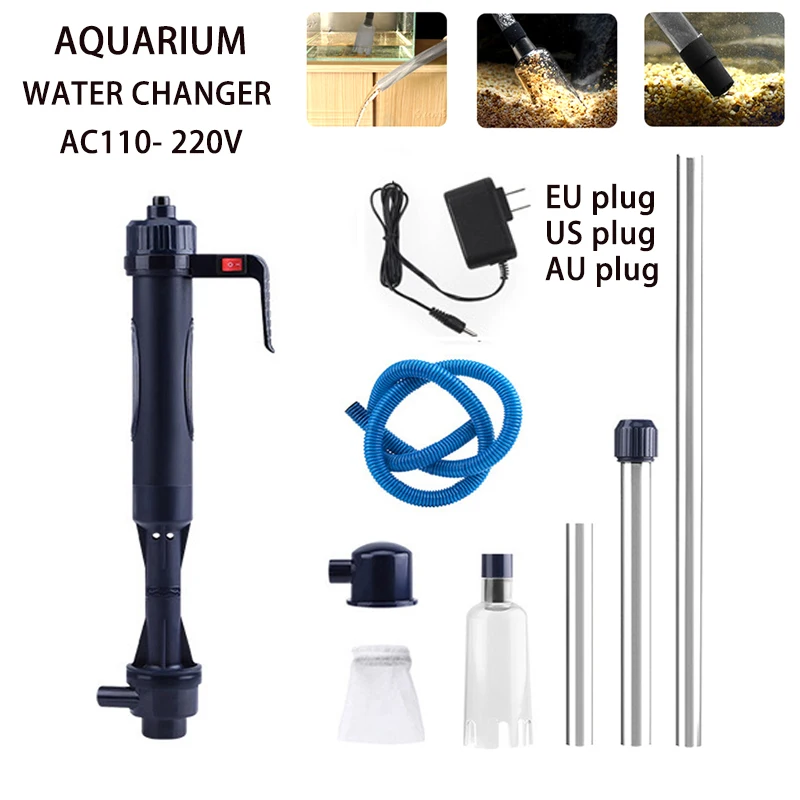 Aquarium water Change pump cleaning tool water changer gravel cleaner siphon water filter pump fish tank water changer 110-220V