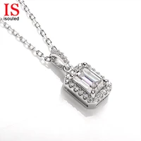 i souled hl03o brand jewelry classic fashion necklace for women real solid s925 sterling silver chain moissan diamond pendant