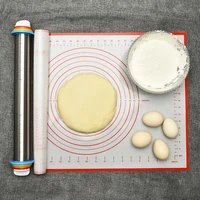 silicone pad rolling pin set baking tool kit household silicone kneading pad non stick bread pad
