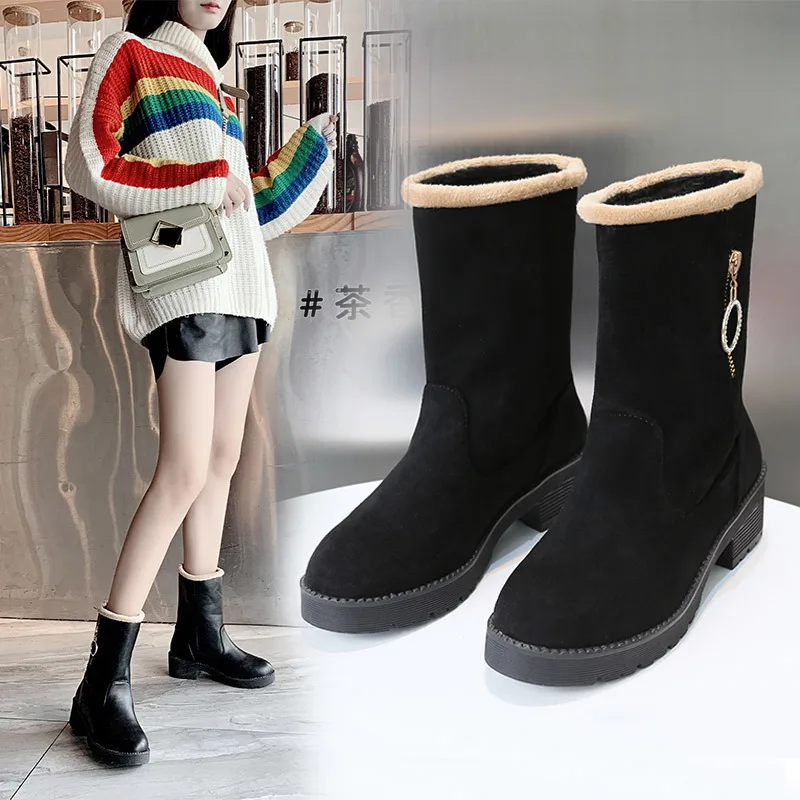 GRITION 2020 женские зимние ботинки из искусственной кожи на платформе с молнией меху