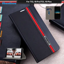 Luxury PU Leather Case For TCL 10 Pro Flip Case For TCL 10 Plus Phone Case Soft TPU Silicone Back Cover