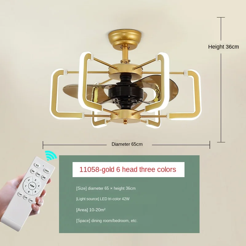 

65CM 80CM DC Ceiling fan light with lights remote control frequency reversal lamp bedroom decor lamps modern fans