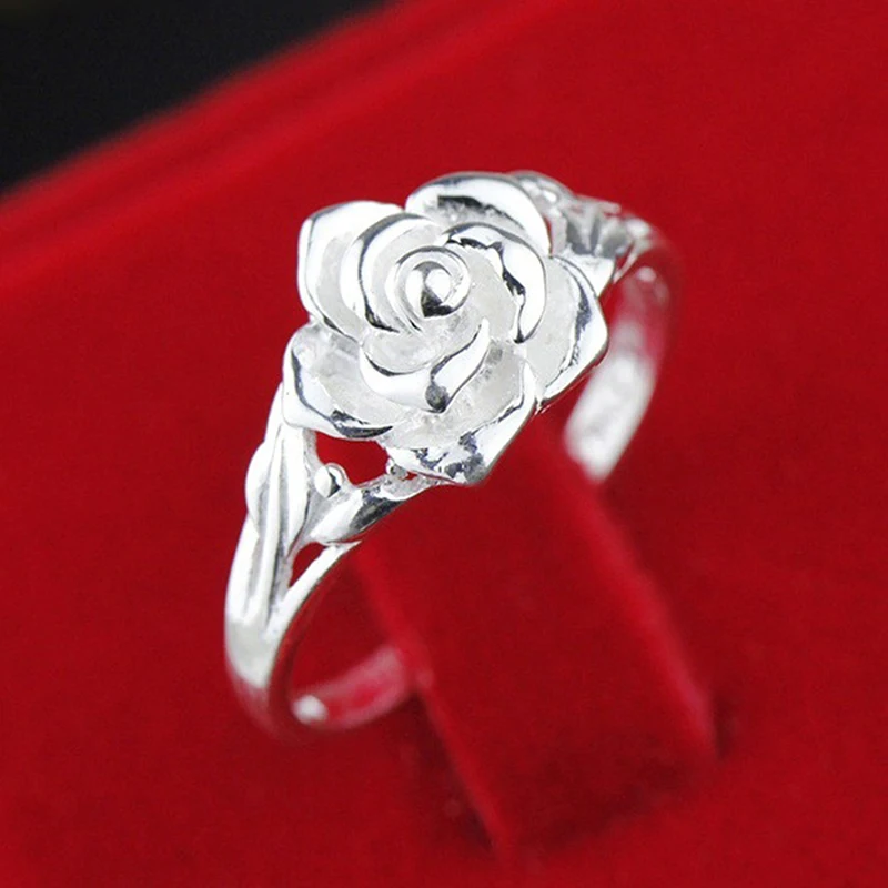 

Fashion Elegant Rose Ring For Woman Birthday Gift Courtship Engagement Wedding Party Jewelry