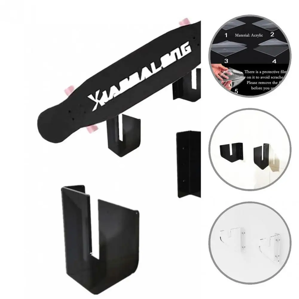 

1 Set Sturdy Skateboard Holder Reusable Displaying Rack Lightweight Skateboard Wall Bracket for Skateboard Shop
