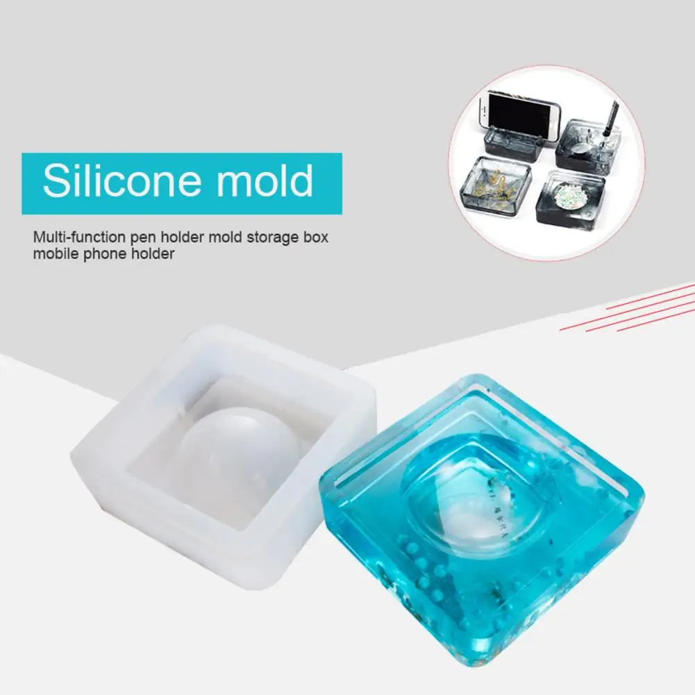 DIY Crystal Epoxy Mold Multi-function Pen Holder Storage Box Home Mobile Phone Silicone Handicrafts | Дом и сад