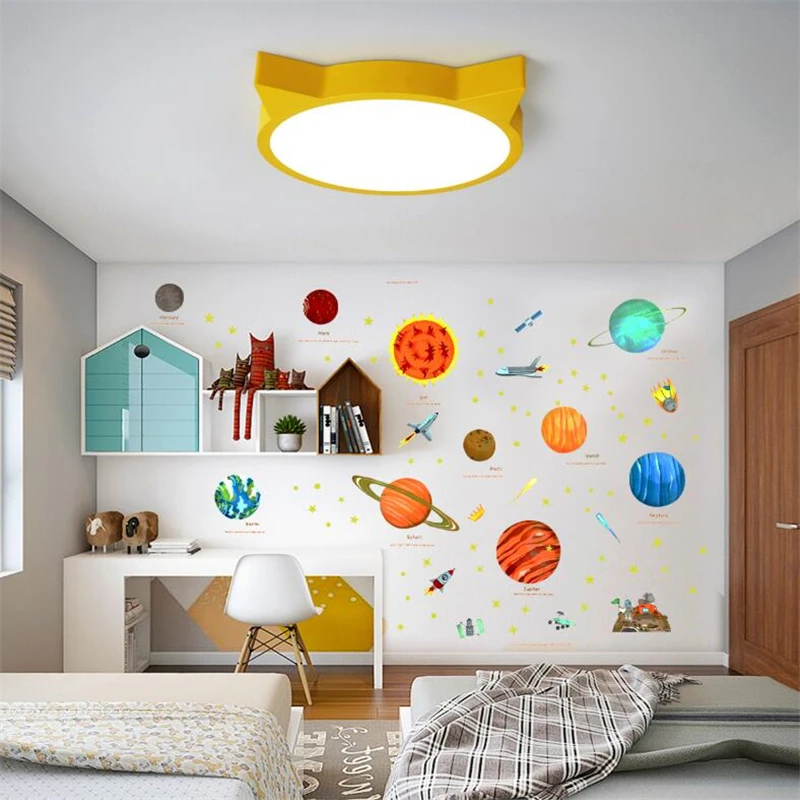 Cartoon planet Wall Sticker kids rooms study bedroom decorations wallpaper Mural home Art Decals nursery stickers | Дом и сад