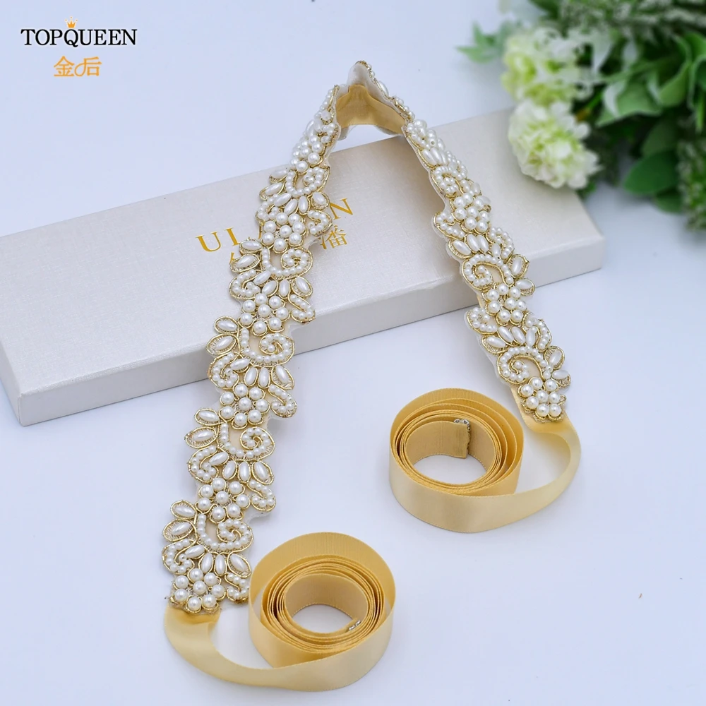 

TOPQUEEN S412 ремень с жемчугом свадебный пояс с лентой Свадебное платье для невесты жемчужный пояс для невесты платья подружек невесты