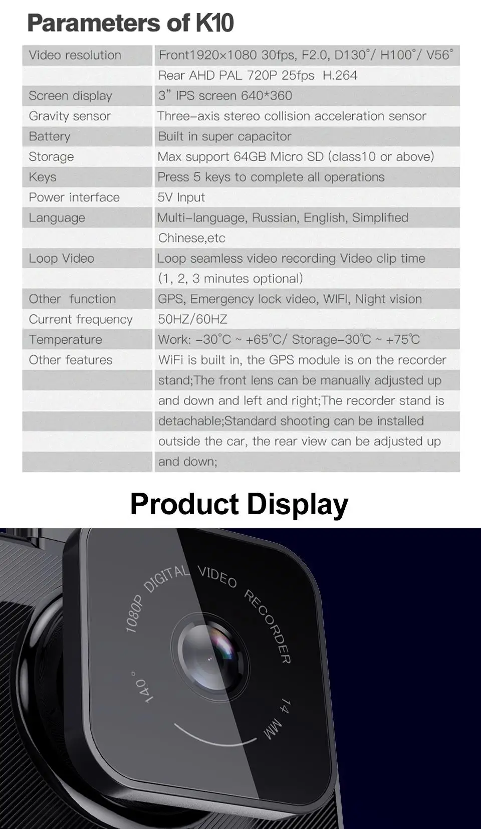 3-дюймовый мини Smart Dash Cam Wifi GPS слежения автомобиля видеорегистратор Даш Камера HD Ночное видение g-датчика приложение 1200 м Dashcam Авто Видео Регистраторы
