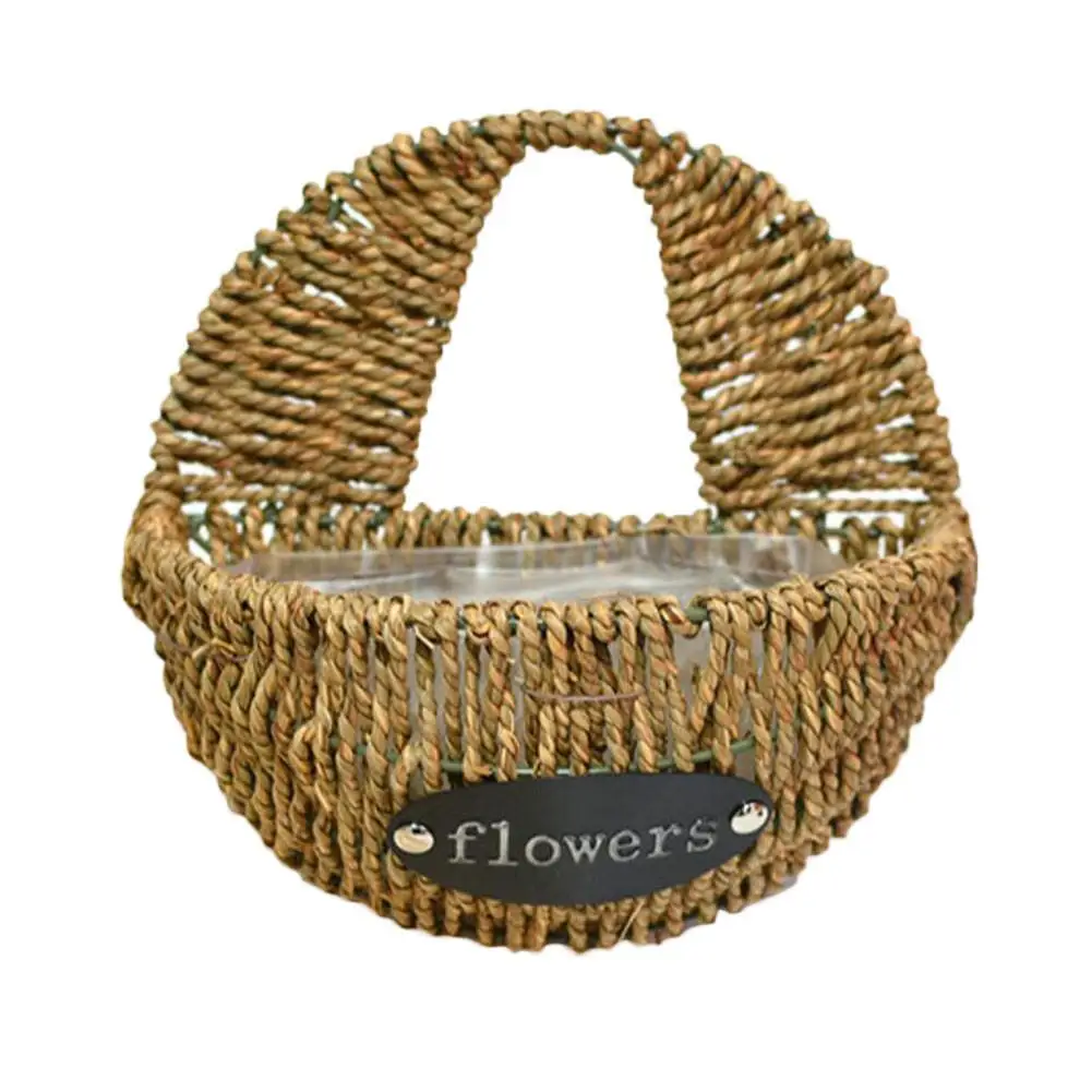 Ручная плетеная корзина для цветов Wang подвесная многофункциональная