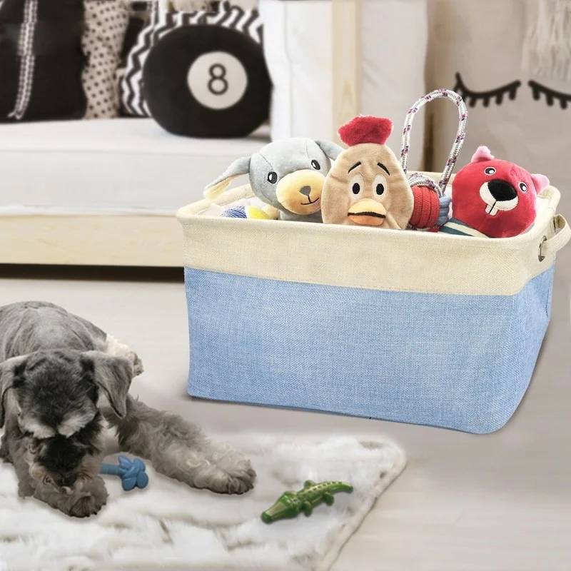 Персонализированные складной собака корзина для хранения игрушек Сумки-холсты