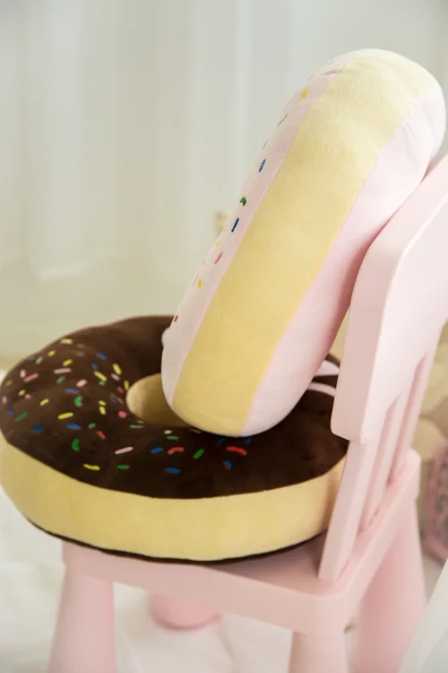 Новинка 2022 большая подушка с милым мультяшным шоколадным пончиком утолщенная