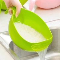 promotion durable rice washing filter strainer kitchen tool beans peas sieve basket colanders cleaning gadget filtering with ha