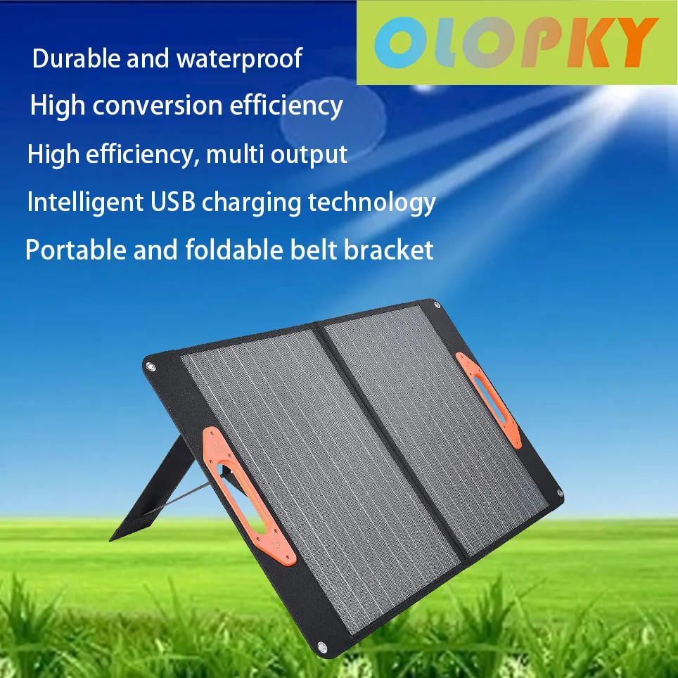 

100W portable solar panel foldable solar charger compatible with portable generator power station