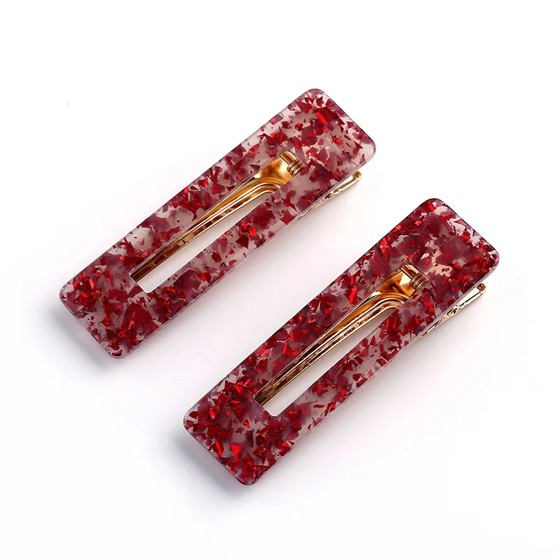 Оптовая продажа набор заколок для волос с блестками леопардовая прямоугольная