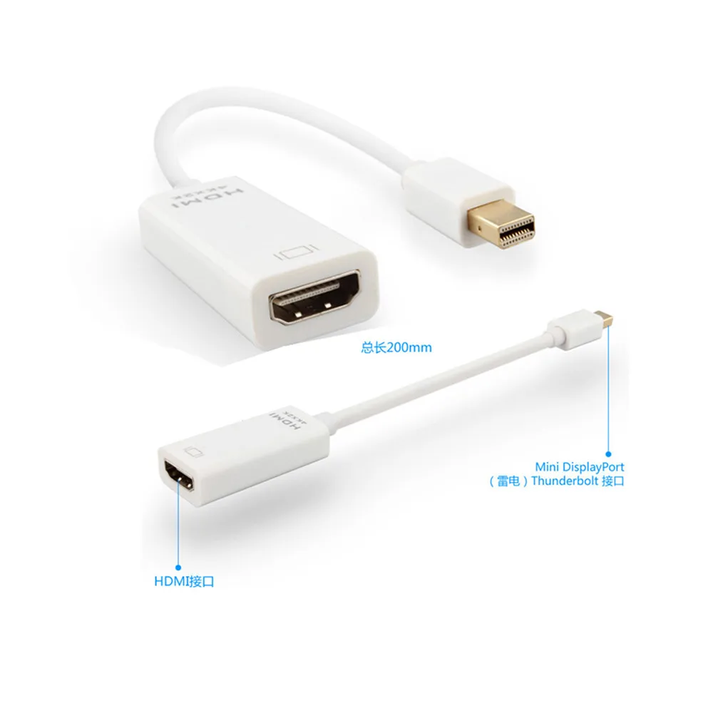 

High Quality Thunderbolt Mini DisplayPort Display Port DP to HDMI-compatible Adapter Cable For Apple Mac Macbook Pro Air