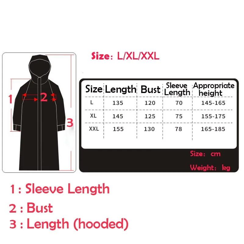 Длинный черный дождевик Yuding для взрослых мужчин и женщин пластиковый
