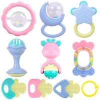10pcs baby toys plastic silicone hand jingle shaking bell lovely hand shake bell ring baby rattles toys newborn 0 12 months