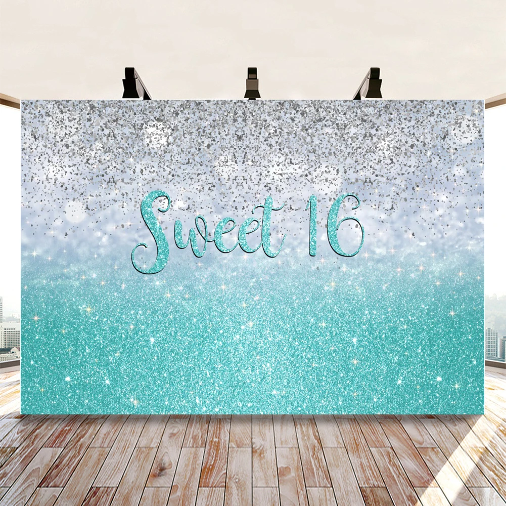 Sweet 15 16 Photographic Backgrounds Girl Prom Quinceanera Party Backdrops Decor Glitter Poster From Home Decoration