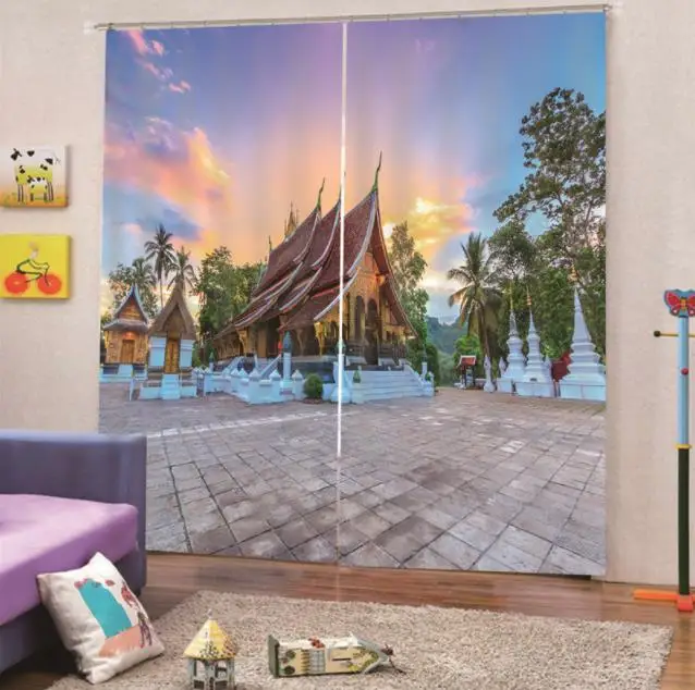 

beautiful scenery 3D curtains photo print curtains Customize any size home European style Creative 3D modern ready made curtains